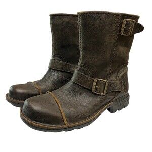 Ugg Mens Rockville II Distressed Brown Leather Moto Boot Shearling Lined  US 9.5
